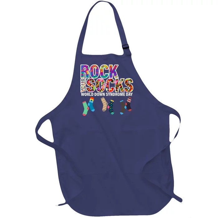 Rock Your Socks World Down Syndrome Day Full-Length Apron With Pocket