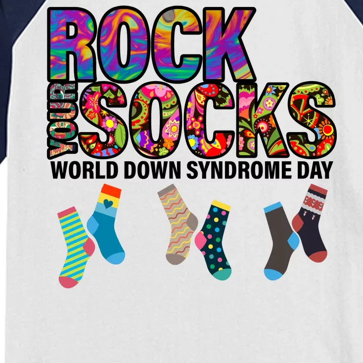 Rock Your Socks World Down Syndrome Day Kids Colorblock Raglan Jersey