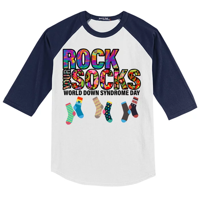 Rock Your Socks World Down Syndrome Day Kids Colorblock Raglan Jersey