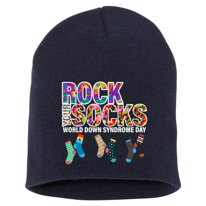 Rock Your Socks World Down Syndrome Day Short Acrylic Beanie