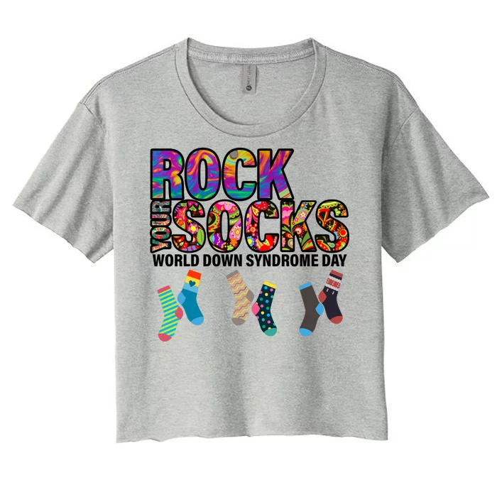 Rock Your Socks World Down Syndrome Day Women's Crop Top Tee