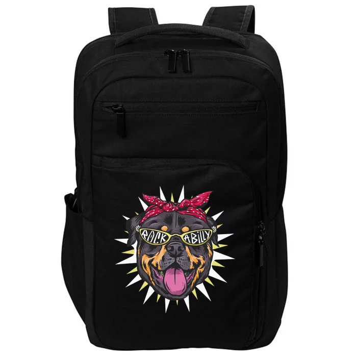 Rockabilly Rottweiler Dog Impact Tech Backpack