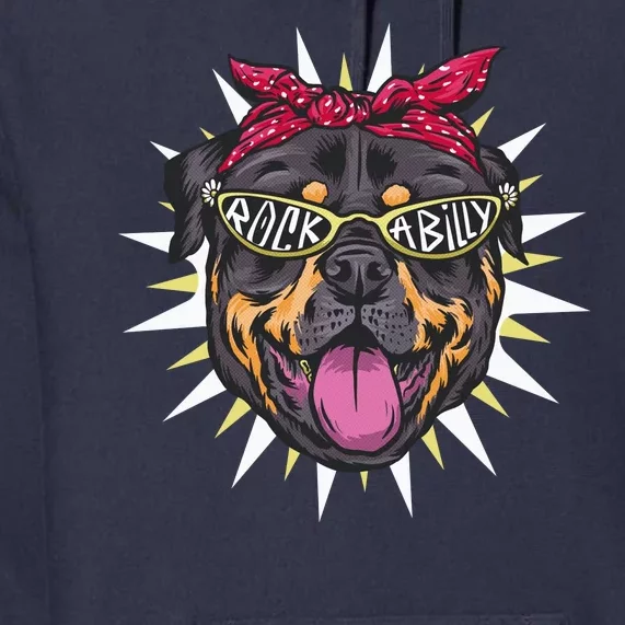 Rockabilly Rottweiler Dog Premium Hoodie