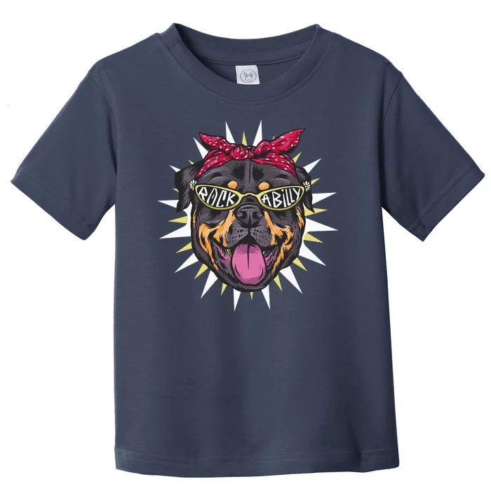 Rockabilly Rottweiler Dog Toddler T-Shirt