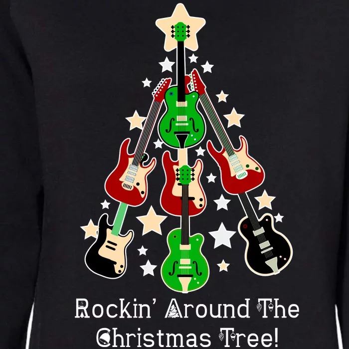 Rockin' Around the Christmas Tree Funny Guitar Womens California Wash Sweatshirt