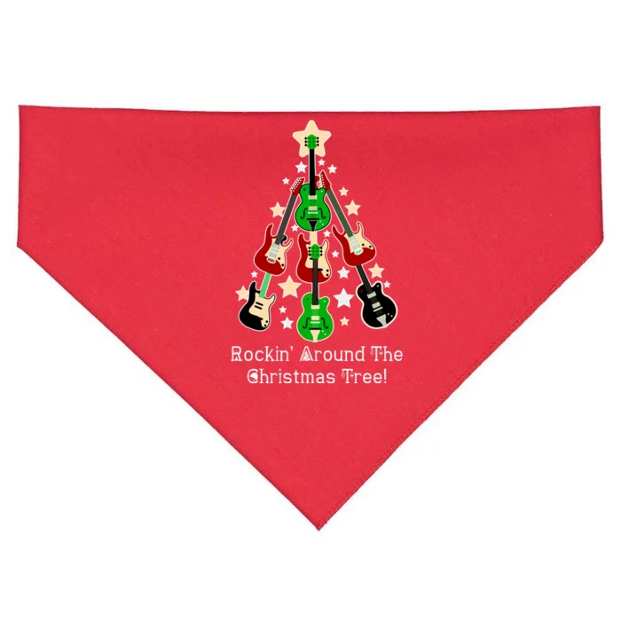 Rockin' Around the Christmas Tree Funny Guitar USA-Made Doggie Bandana