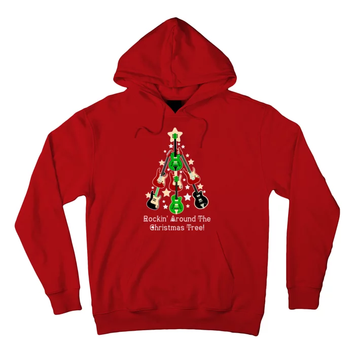 Rockin' Around the Christmas Tree Funny Guitar Hoodie