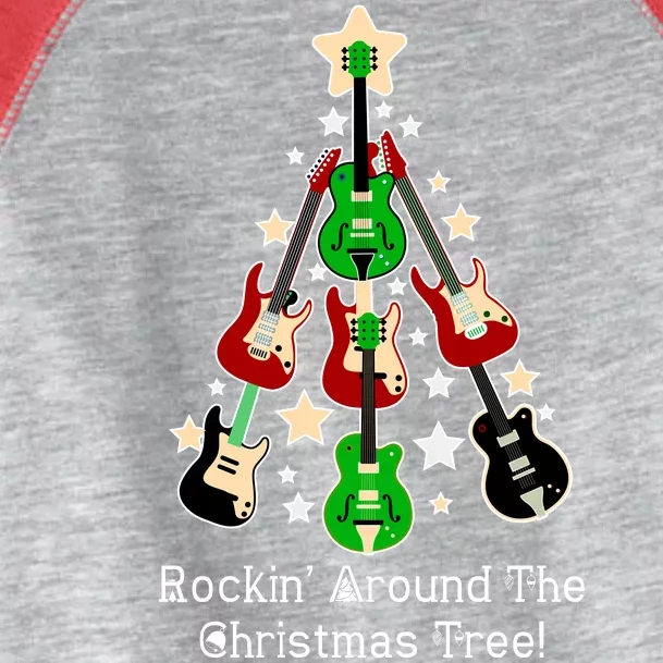 Rockin' Around the Christmas Tree Funny Guitar Toddler Fine Jersey T-Shirt