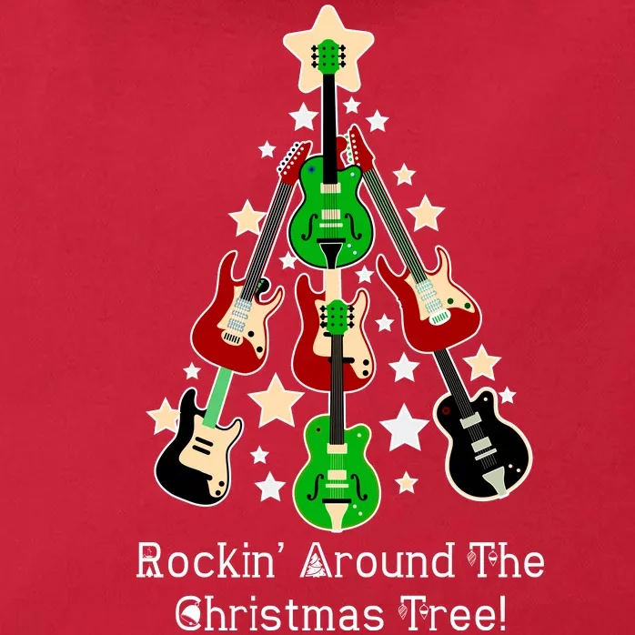 Rockin' Around the Christmas Tree Funny Guitar Zip Tote Bag