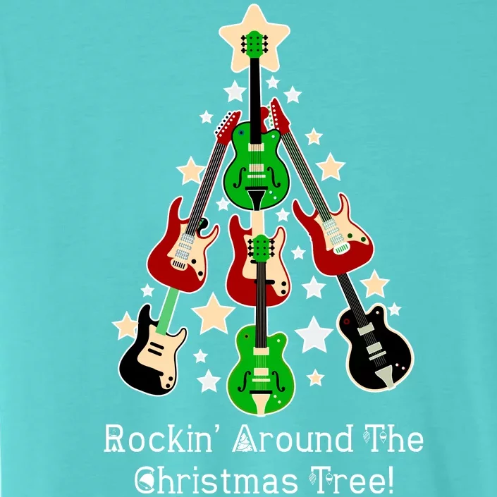 Rockin' Around the Christmas Tree Funny Guitar ChromaSoft Performance T-Shirt