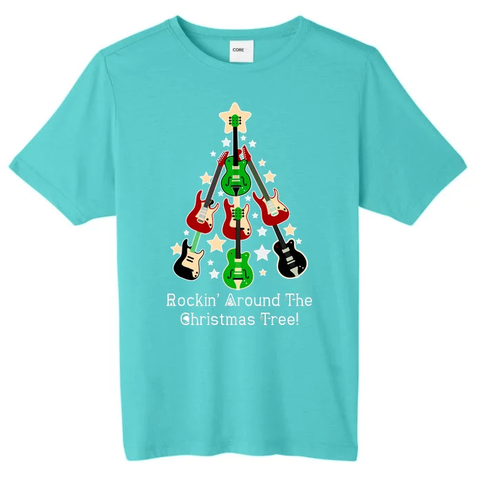 Rockin' Around the Christmas Tree Funny Guitar ChromaSoft Performance T-Shirt