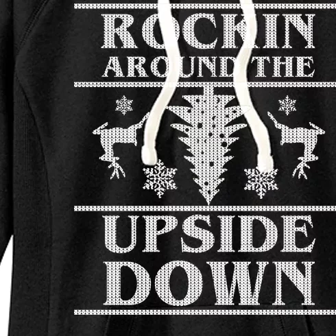 Rockin Around The Upside Down Ugly Christmas Women's Fleece Hoodie