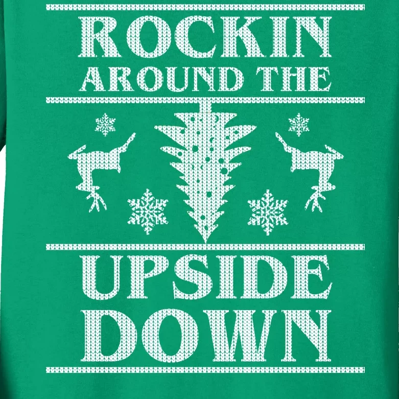 Rockin Around The Upside Down Ugly Christmas Kids Long Sleeve Shirt