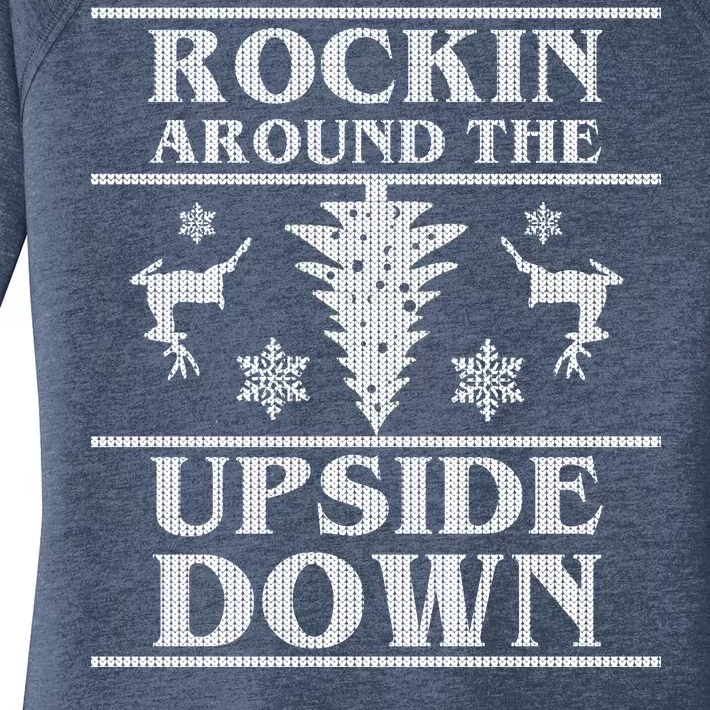 Rockin Around The Upside Down Ugly Christmas Women's Perfect Tri Tunic Long Sleeve Shirt