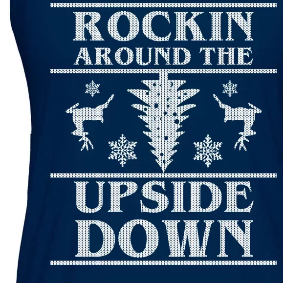 Rockin Around The Upside Down Ugly Christmas Ladies Essential Flowy Tank