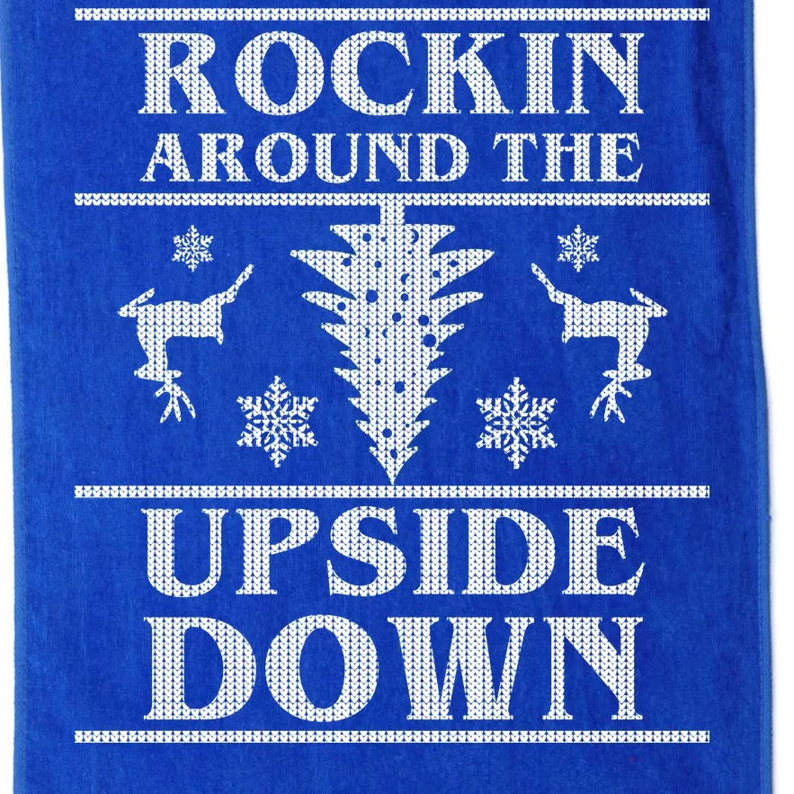 Rockin Around The Upside Down Ugly Christmas Platinum Collection Golf Towel