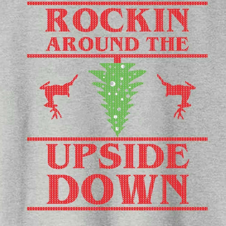 Rockin Around The Upside Down Ugly Christmas Women's Crop Top Tee