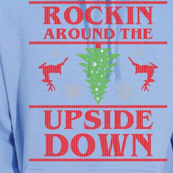 Rockin Around The Upside Down Ugly Christmas Unisex Surf Hoodie