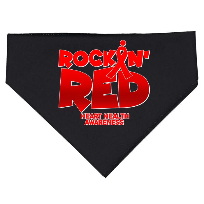 Rockin Red Heart Health Awareness USA-Made Doggie Bandana