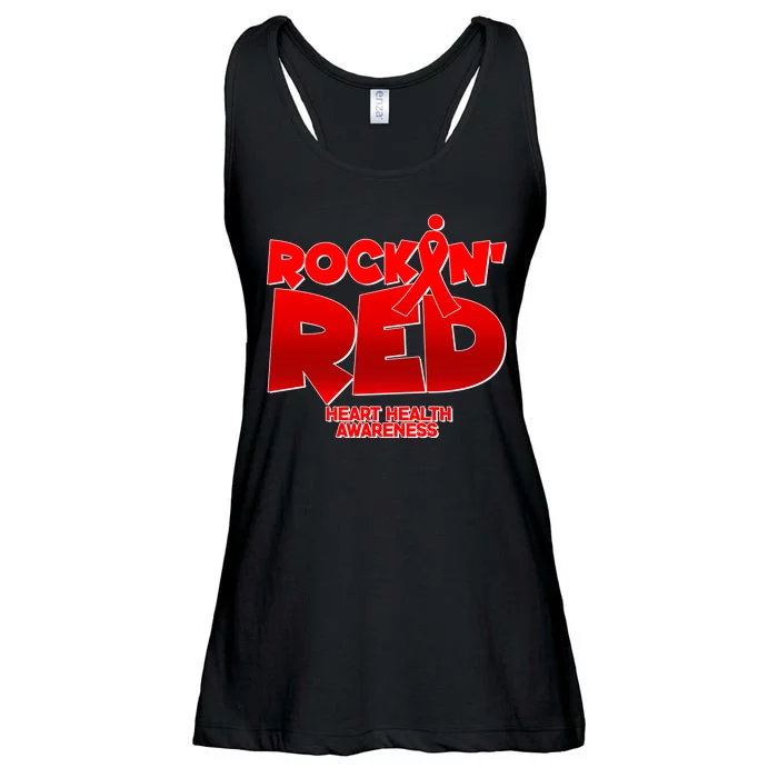 Rockin Red Heart Health Awareness Ladies Essential Flowy Tank