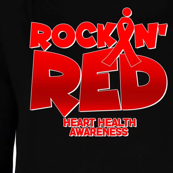 Rockin Red Heart Health Awareness Womens Funnel Neck Pullover Hood