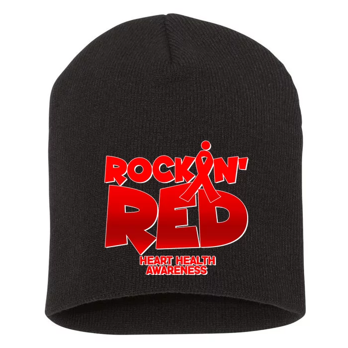 Rockin Red Heart Health Awareness Short Acrylic Beanie