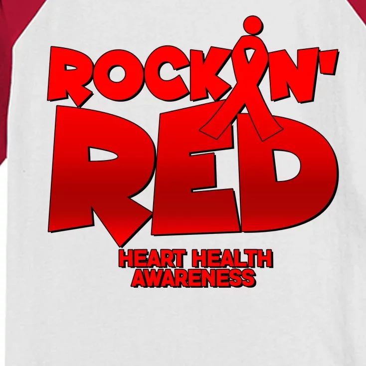 Rockin Red Heart Health Awareness Kids Colorblock Raglan Jersey