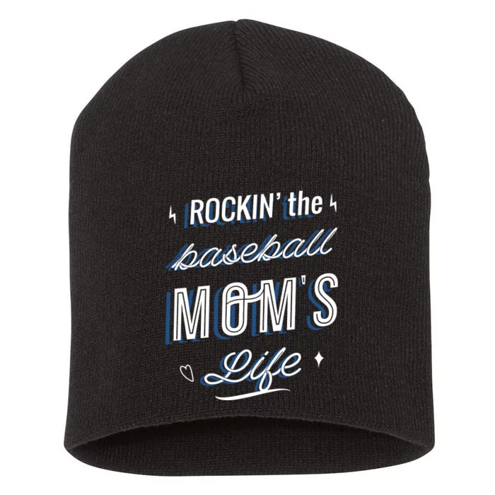 Rockin The Baseball Moms Life Short Acrylic Beanie