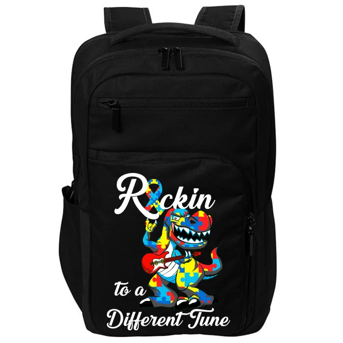 Rockin To A Different Tune Autism Dinosaur Impact Tech Backpack