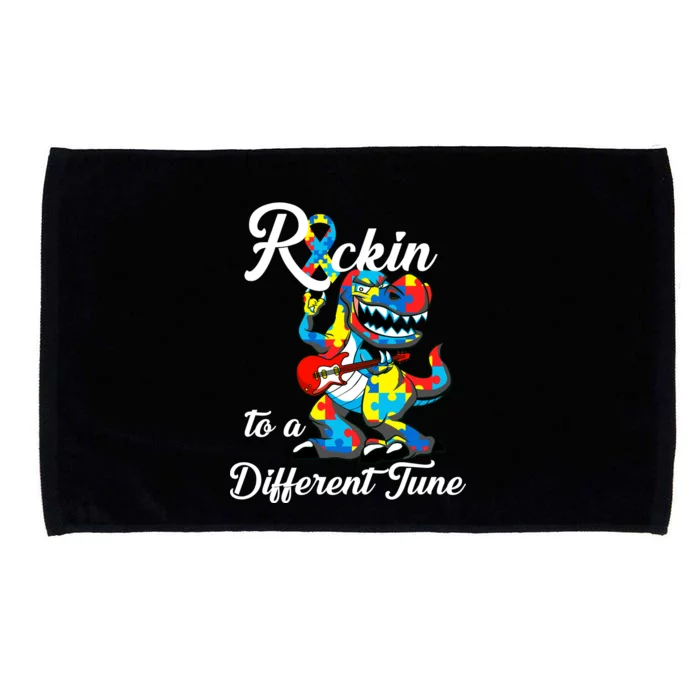 Rockin To A Different Tune Autism Dinosaur Microfiber Hand Towel