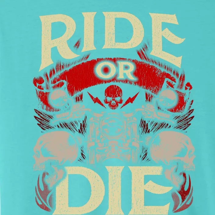 Ride Or Die Skull Motorcycle Cool Gift Bike Biker Grandpa ChromaSoft Performance T-Shirt