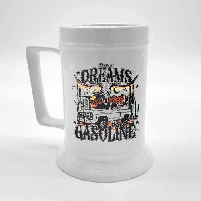 Runs On Dreams And Gasoline I Got A Heart Like A Truck Front & Back Beer Stein