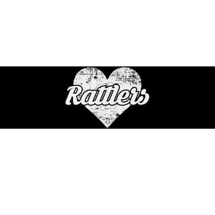 Rattlers Over Distressed Heart Rio Grande City Bumper Sticker