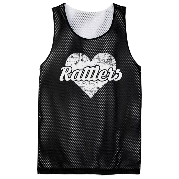 Rattlers Over Distressed Heart Rio Grande City Mesh Reversible Basketball Jersey Tank