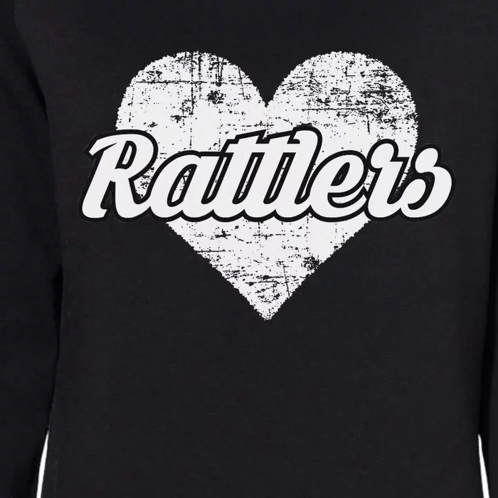 Rattlers Over Distressed Heart Rio Grande City Womens California Wash Sweatshirt