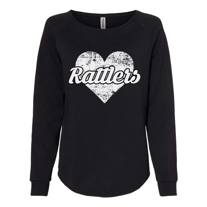 Rattlers Over Distressed Heart Rio Grande City Womens California Wash Sweatshirt