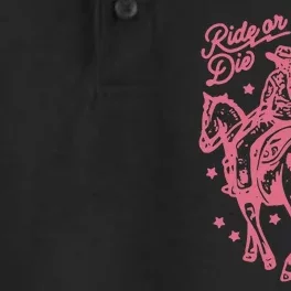 Ride Or Die Western Cowgirl Bohemian Retro Dry Zone Grid Performance Polo