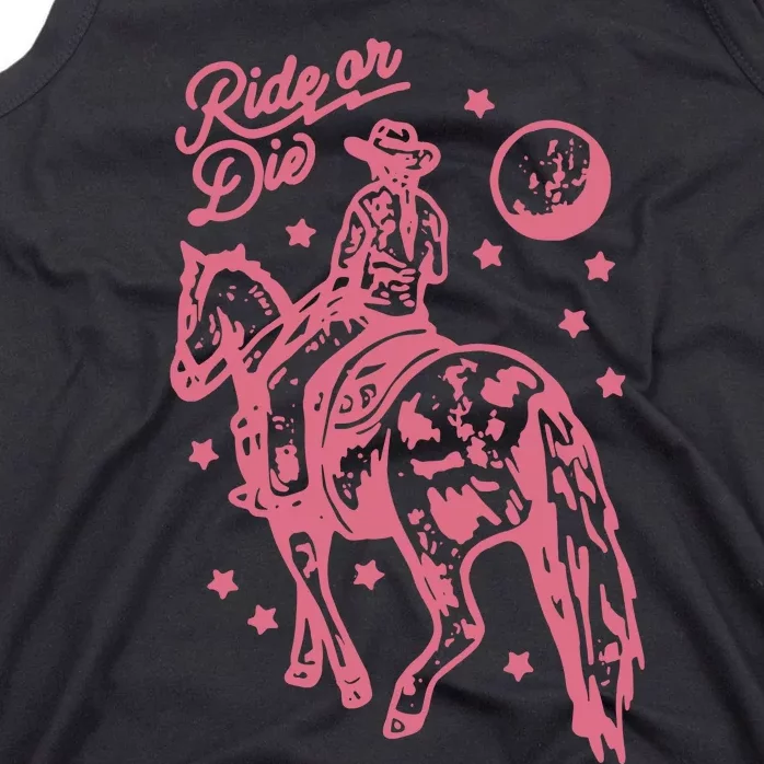 Ride Or Die Western Cowgirl Bohemian Retro Tank Top