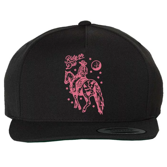 Ride Or Die Western Cowgirl Bohemian Retro Wool Snapback Cap