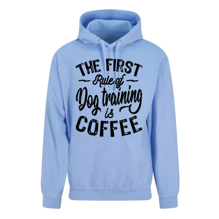 Rule Of Dog Training Is Coffee Funny Dog Trainer Gift Unisex Surf Hoodie