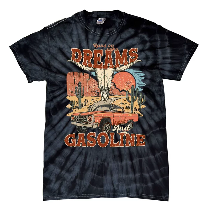 Runs On Dreams And Gasoline I Got A Heart Like A Truck Tie-Dye T-Shirt