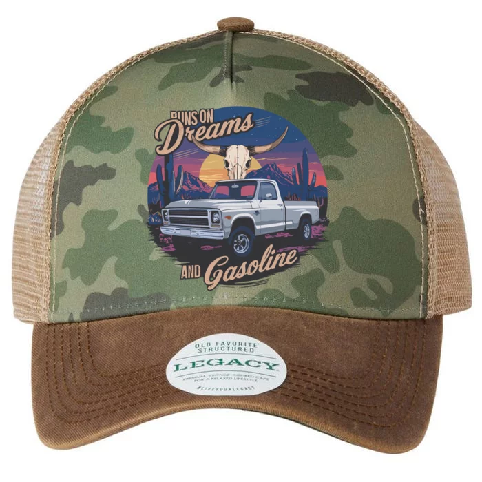 Runs On Dreams And Gasoline Legacy Tie Dye Trucker Hat