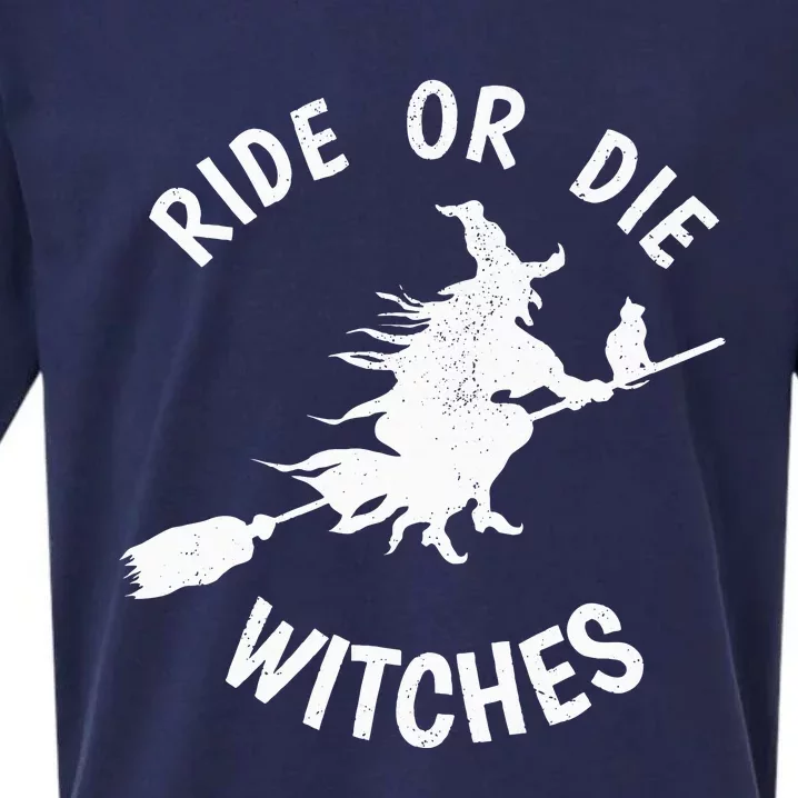 Ride or Die Witches Halloween Sueded Cloud Jersey T-Shirt