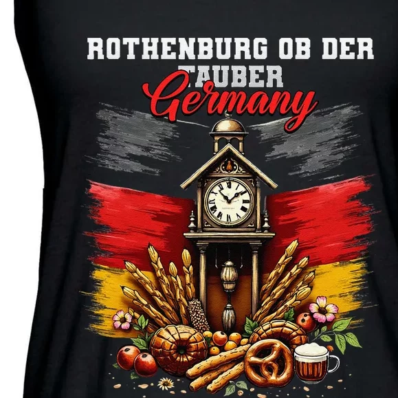 Rothenburg Ob Der Tauber Germany Vacation Travel Souvenir Ladies Essential Flowy Tank