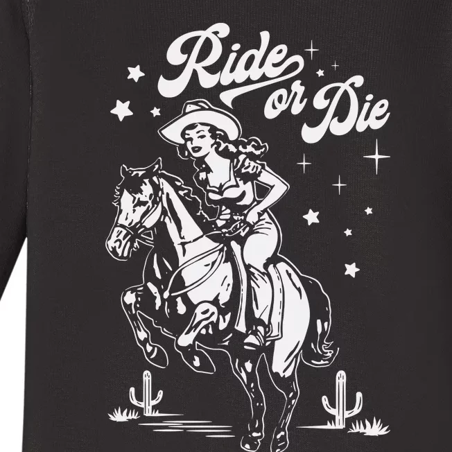 Ride Or Die Cowboy Baby Long Sleeve Bodysuit