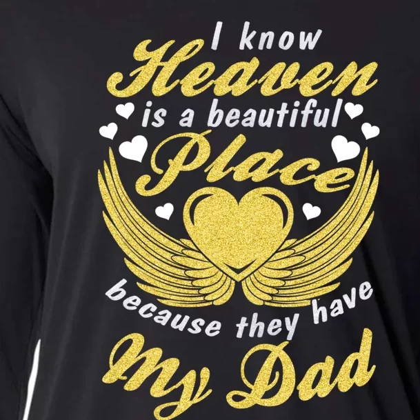 Remembrance Of Dad Memory Of My Father In Heaven Angel Wings Cooling Performance Long Sleeve Crew