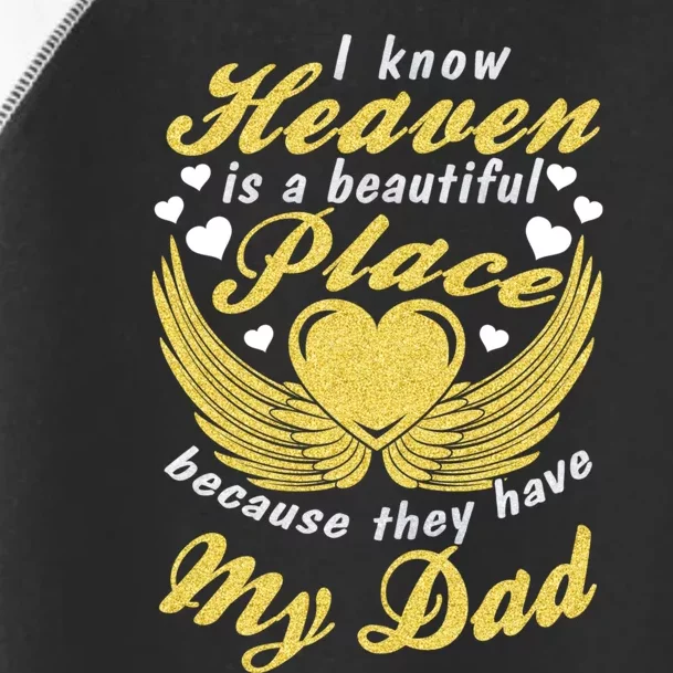 Remembrance Of Dad Memory Of My Father In Heaven Angel Wings Toddler Fine Jersey T-Shirt