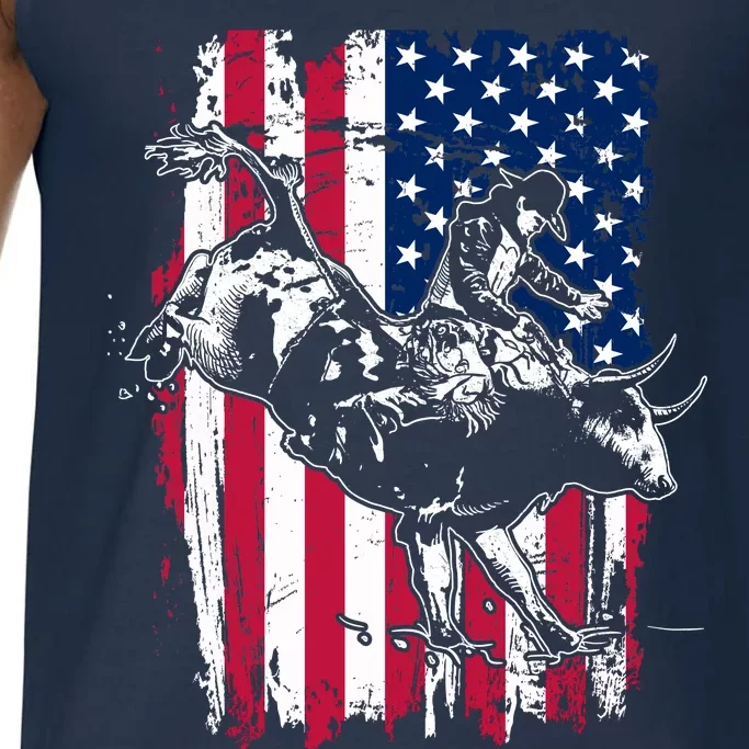 Rodeo Bull Rider American Flag Comfort Colors® Tank Top