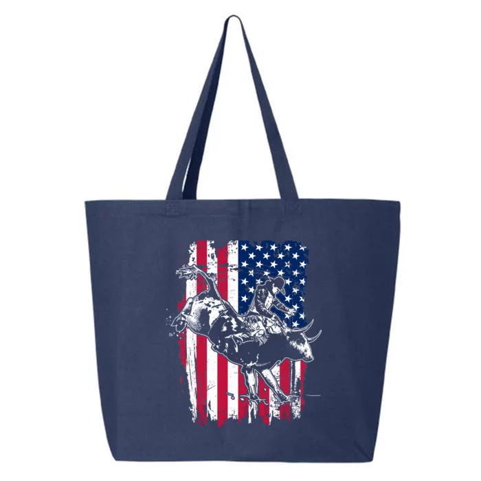 Rodeo Bull Rider American Flag 25L Jumbo Tote