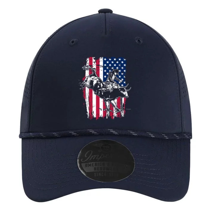 Rodeo Bull Rider American Flag Performance The Dyno Cap